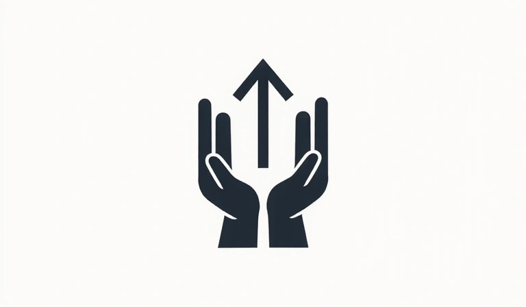 Symbolic image representing support and guidance with clean lines.