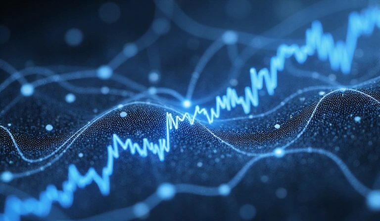 An abstract image representing secure online payment and scheduling, with flowing lines and digital elements, no text, no letters, no inscriptions.